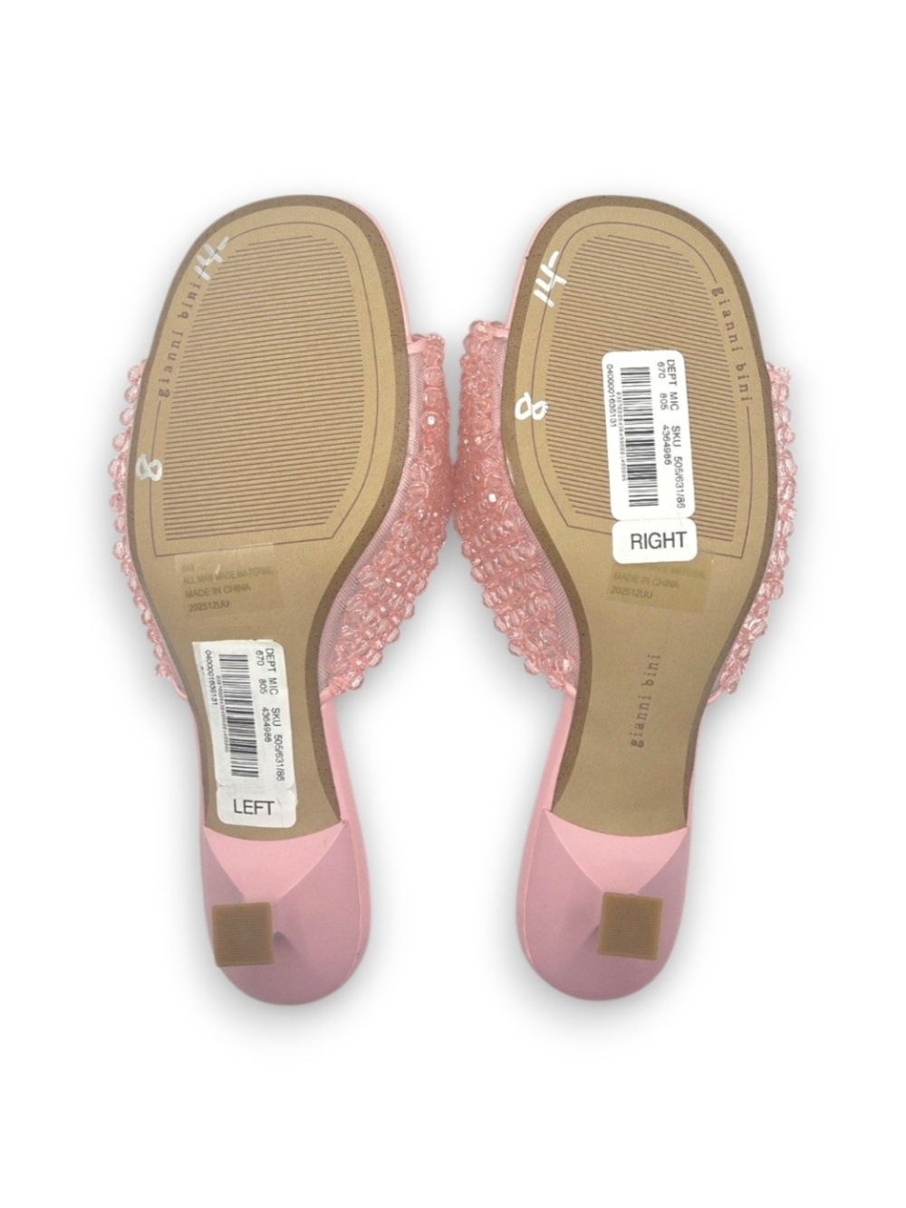 Gianni Bini Pink Billeena Beaded Dress Slide Sandals Size 8 - Picture 9 of 10